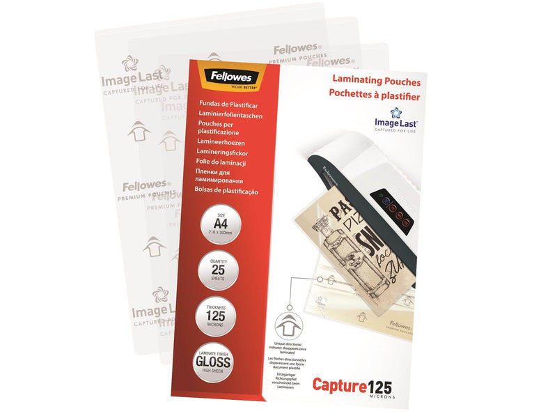 Fellowes laminator pouch - A4 125 micron - 25 unites