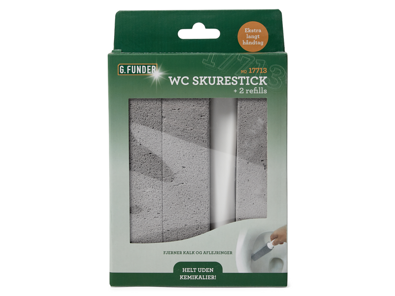 G.Funder WC scrubbing stick with extra long handle and 2 refills (in colorbox)