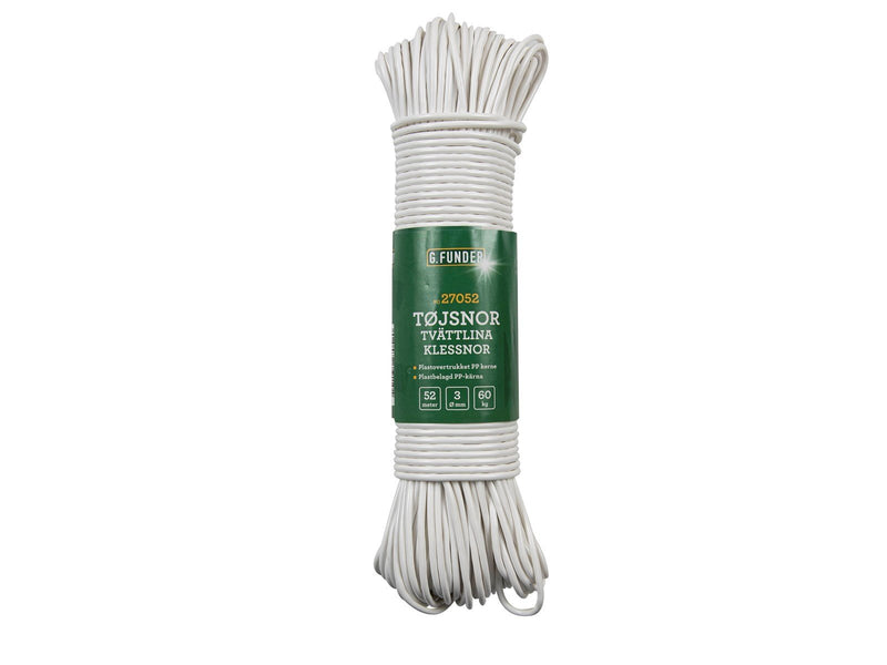 G.Funder Clothesline white plastic 3 mm 52 meters