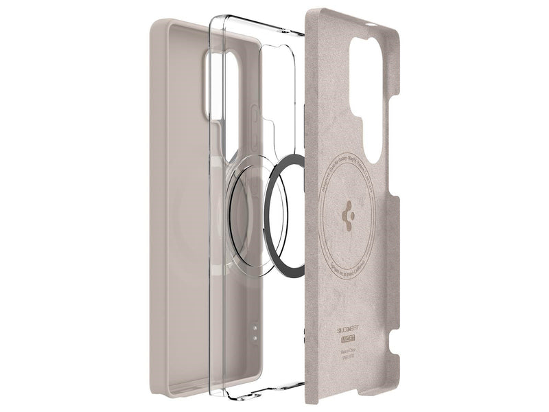 Spigen Silicone Fit MagSafe - Natural Titanium - Samsung Galaxy S25 Ultra
