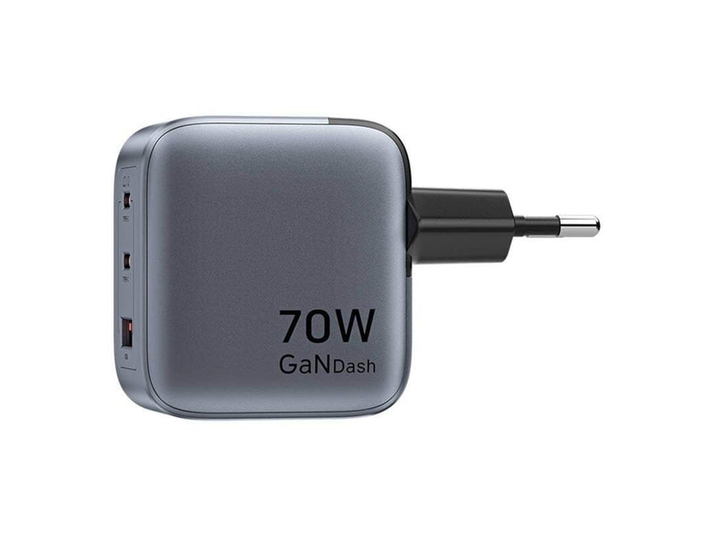 Vention GaN USB-C+C+A 70W Charger (Gray)