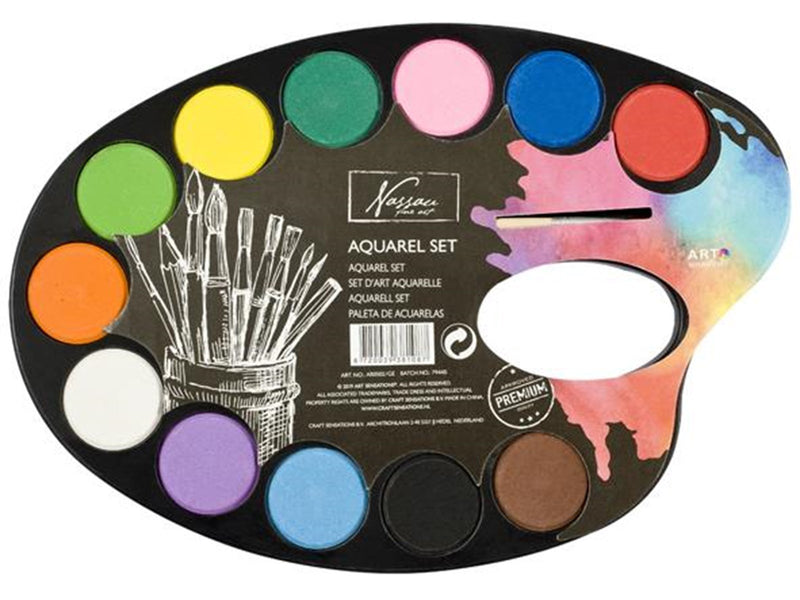Creative Craft Group Watercolor Paint Palette 12 Colors