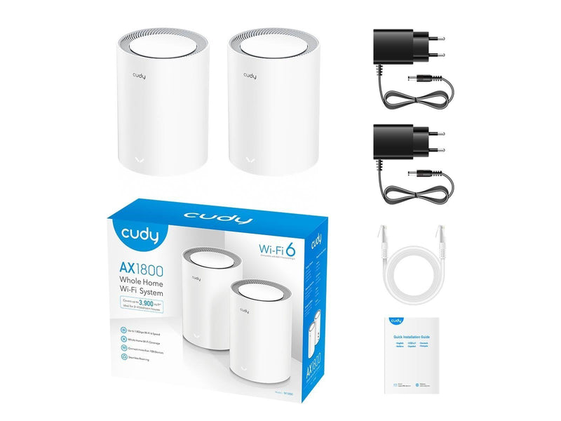 Cudy Mesh Solution M3000 (2-Pack) AX3000 Gigabit Wi-Fi 6 2.5G White - Mesh router Wi-Fi 6