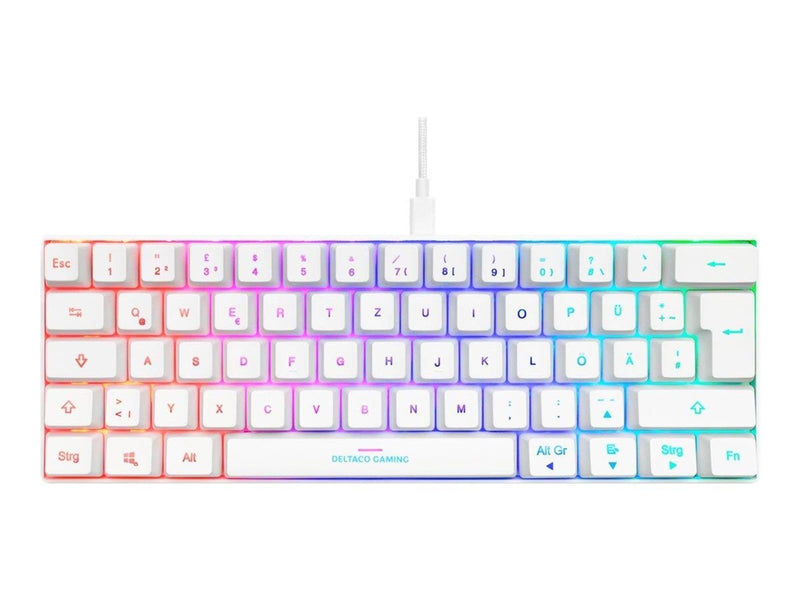 Deltaco GAMING GAM-075 - keyboard - QWERTZ - German - white Input Device - Gaming Tastaturen - Deutsch - Weiss