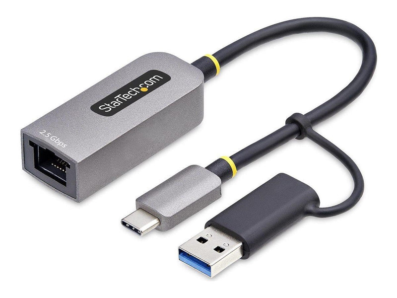 StarTech.com 2.5GbE USB-C to Ethernet Adapter with USB-A Converter - network adapter - USB-C 3.2 Gen 1 / Thunderbolt 3 - 10M/100
