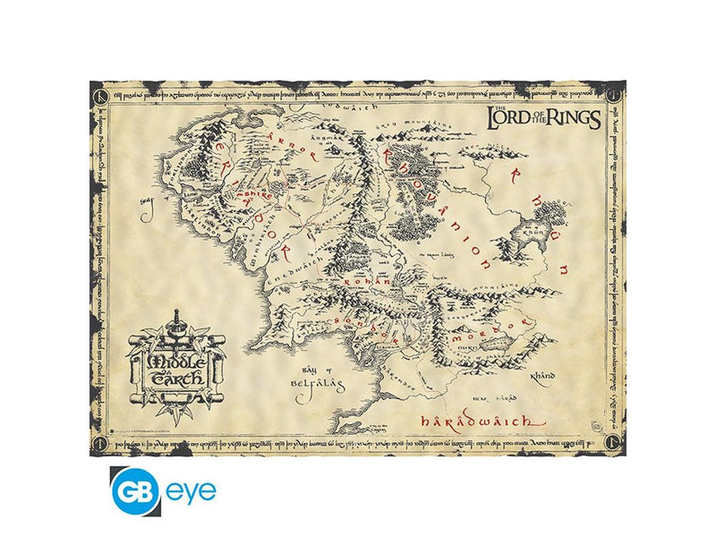 ABYstyle - THE LORD OF THE RINGS Parchment poster Middle Earth - Plakat