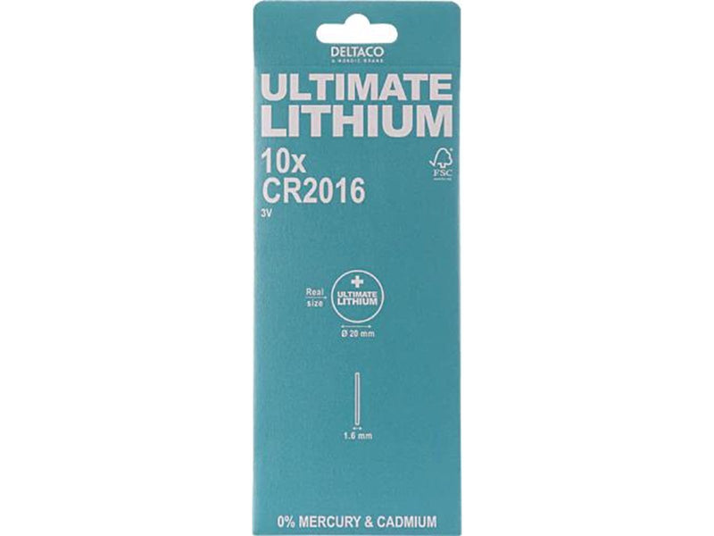 Deltaco CR2016 Button Cell - 10-pack