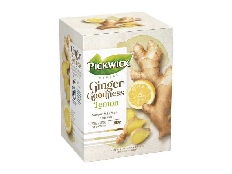 Pickwick Ginger Goodness Lemon Tea w. Lemon and Ginger - 15 pcs