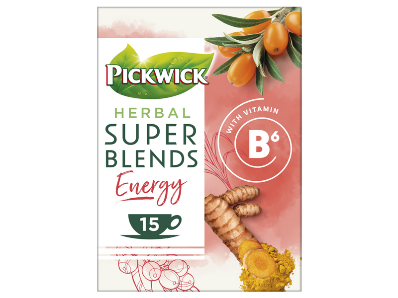 Pickwick Super Blend Energy Tea w. Lemongrass Rooibos and Turmeric - 15 pcs