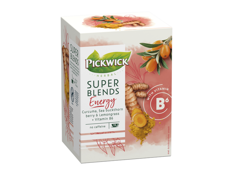 Pickwick Super Blend Energy Tea w. Lemongrass Rooibos and Turmeric - 15 pcs