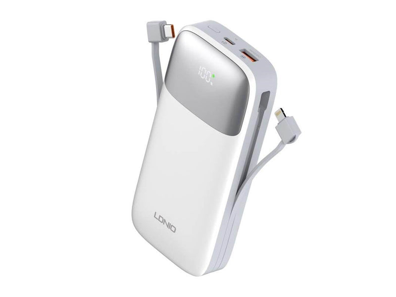 LDNIO PQ20 Powerbank 22.5W 20000mAh USB-C lightning (white) Powerbank (Akku) - Weiß - 20000 mAh