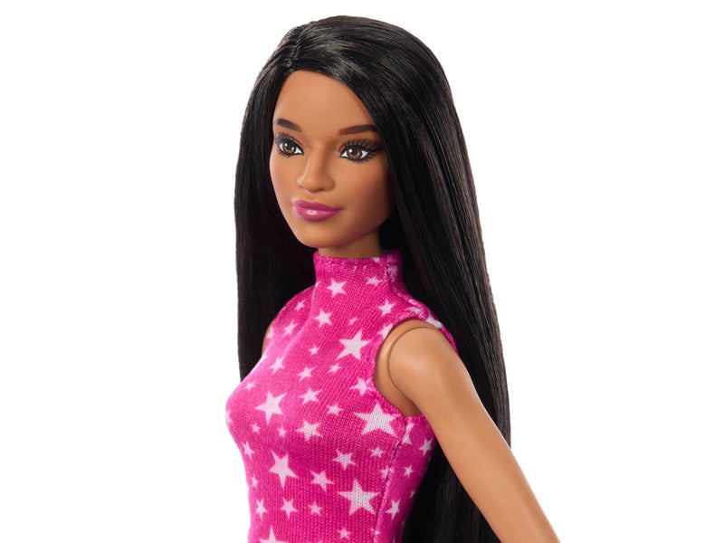 Barbie Fashionistas Doll 215 With Black Straight Hair & Iridescent Skirt