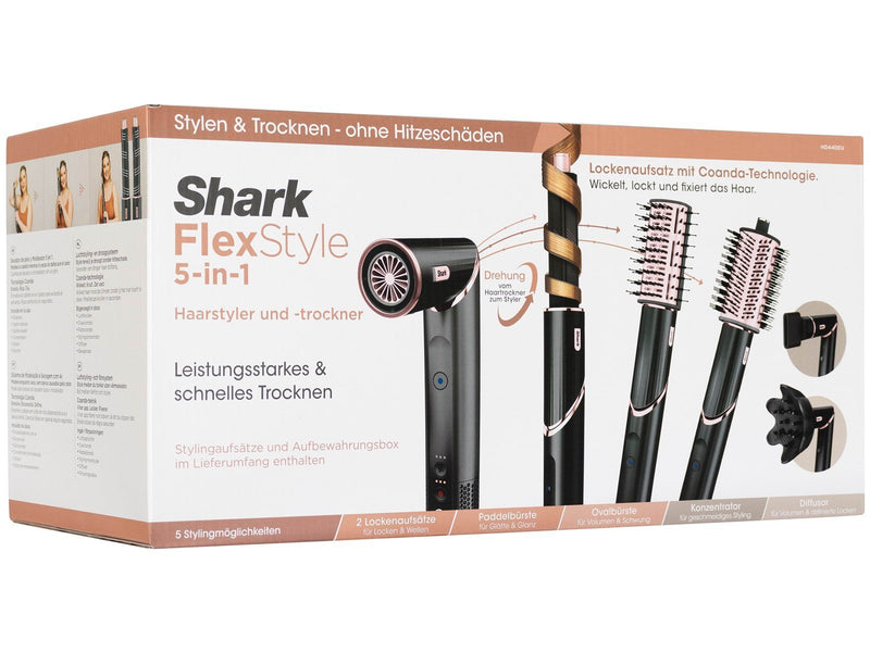 Shark Haartrockner / Föhne FlexStyle HD440EU - hair dryer/hair styler - black/rose gold - 1400 W