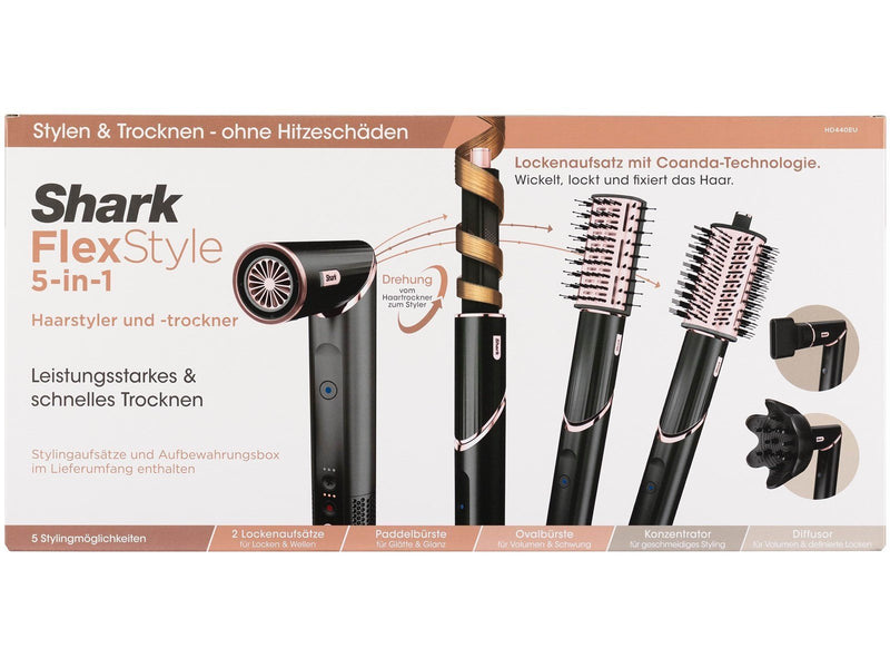 Shark Haartrockner / Föhne FlexStyle HD440EU - hair dryer/hair styler - black/rose gold - 1400 W