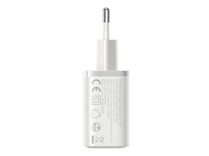 Joyroom TCF15 Dual-Port (A+C) 30W Power Charger (white)