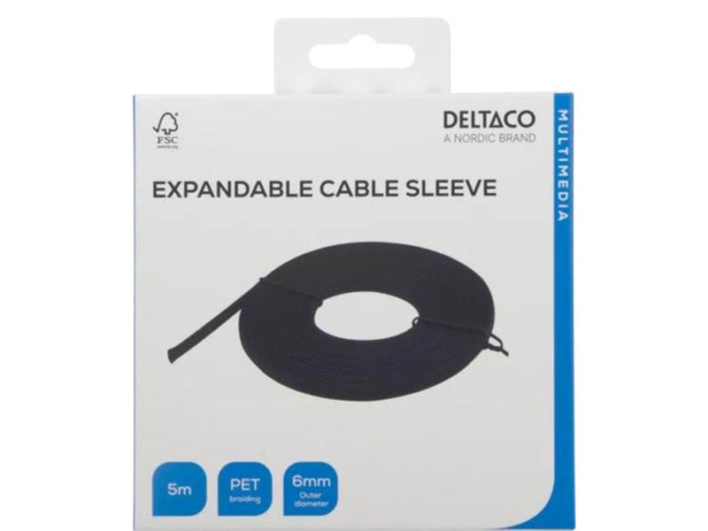 Deltaco Nylon Net Cable Tube - 5 m