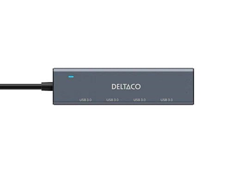 Deltaco USB-A hub - 4x USB-A Female USB-Hubs - USB 3.0 - 4 - silber