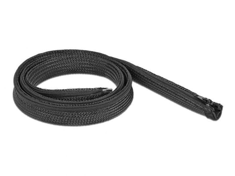 DeLOCK Braided Sleeve zip fastener heat-resistant 1m x 20mm black