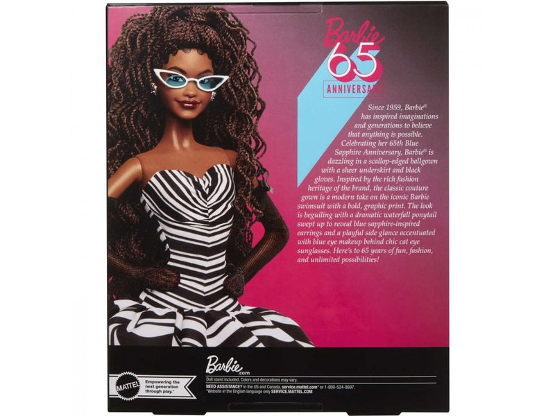 Barbie Signature 65th Anniversary Collectible Doll with Brown Hair - Black and White Gown