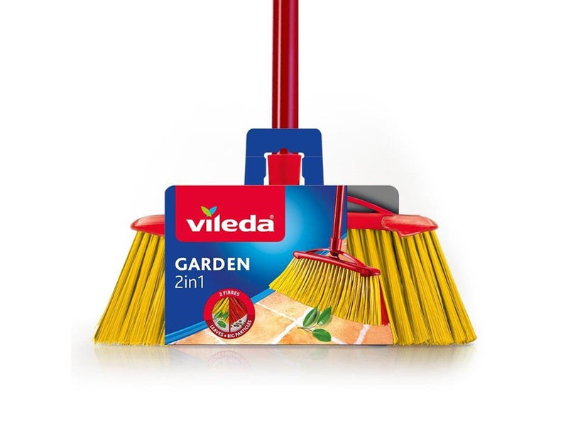 Vileda Broom 2in1 Garden Outdoor (red/yellow)