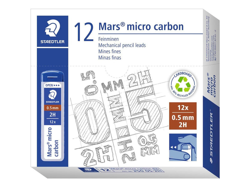Staedtler Mech.pen.lead Mars micro0.5 2H 12 x 12 pcs
