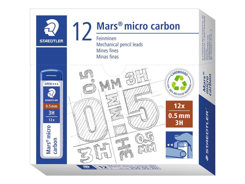 Staedtler Mech.pen.lead Mars micro0.5 3H 12 x 12 pcs