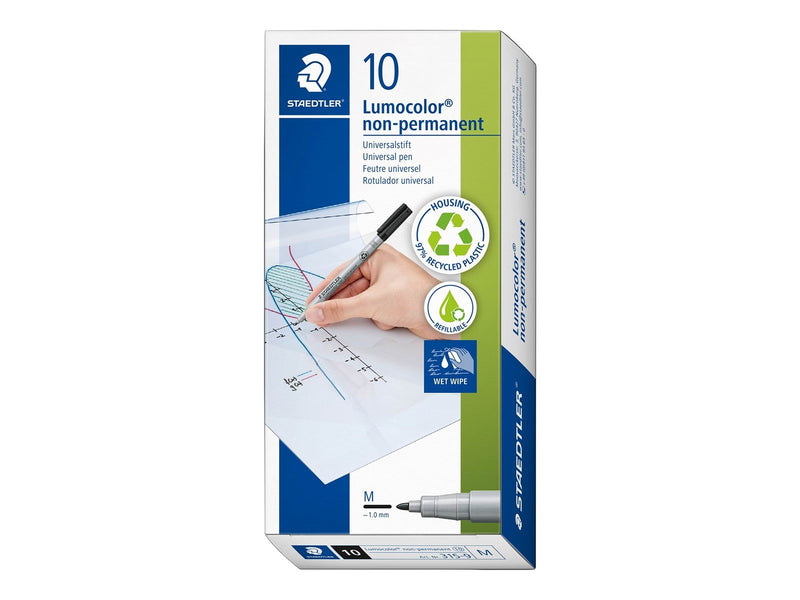 Staedtler Universal pen Lumocolor non-p.10 pcs M bla