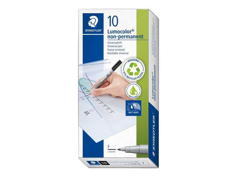Staedtler Universal pen Lumocolor non-p.10 pcs F bla