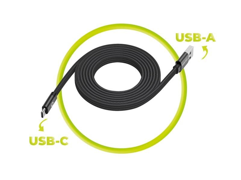 Mobile Origin Magnetic Flat Patented Original Cable USB-A to USB-C - 1m - Black
