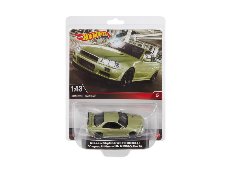 Hot Wheels Premium 1:43 Nissan Skyline GT-R (BNR34) V Spec with NISMO Parts