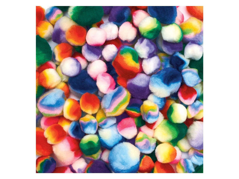 Colorations - Rainbow Striped Pom Poms 180pcs.
