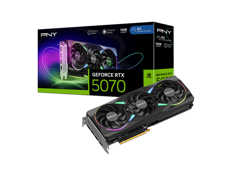 PNY GeForce RTX 5070 Epic-X OC - 12GB GDDR7 RAM - Grafikkarte