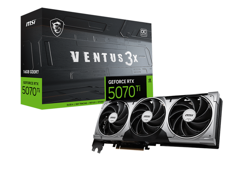 MSI GeForce RTX 5070 Ti VENTUS 3X OC - 16GB GDDR7 RAM - Grafikkarte