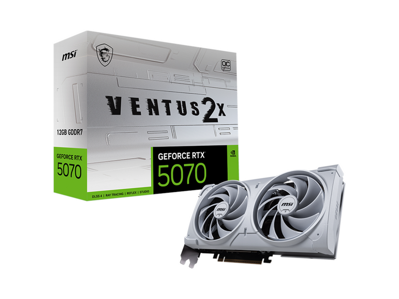 MSI GeForce RTX 5070 VENTUS 2X OC WHITE - 12GB GDDR7 RAM - Grafikkarte
