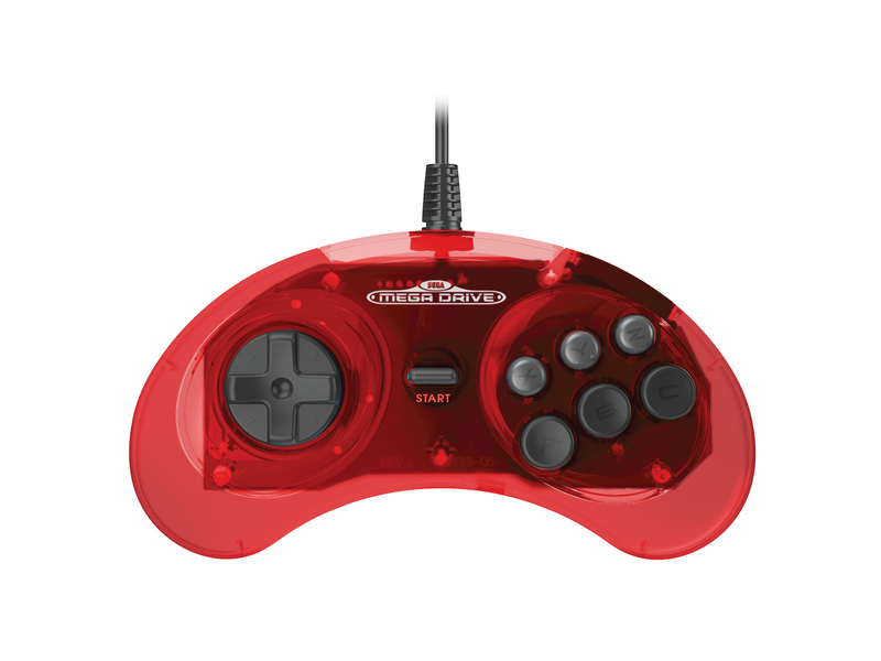 Retro-Bit Crimson Red - Wired Controller - Sega Mega Drive