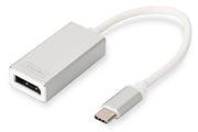 DIGITUS USB Type-C 4K DisplayPort Grafikadapter USB Type-C 4K DP Adapter, 20cm Kabellänge Aluminium Gehäuse