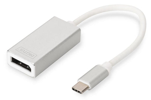 DIGITUS USB Type-C 4K DisplayPort Grafikadapter USB Type-C 4K DP Adapter, 20cm Kabellänge Aluminium Gehäuse