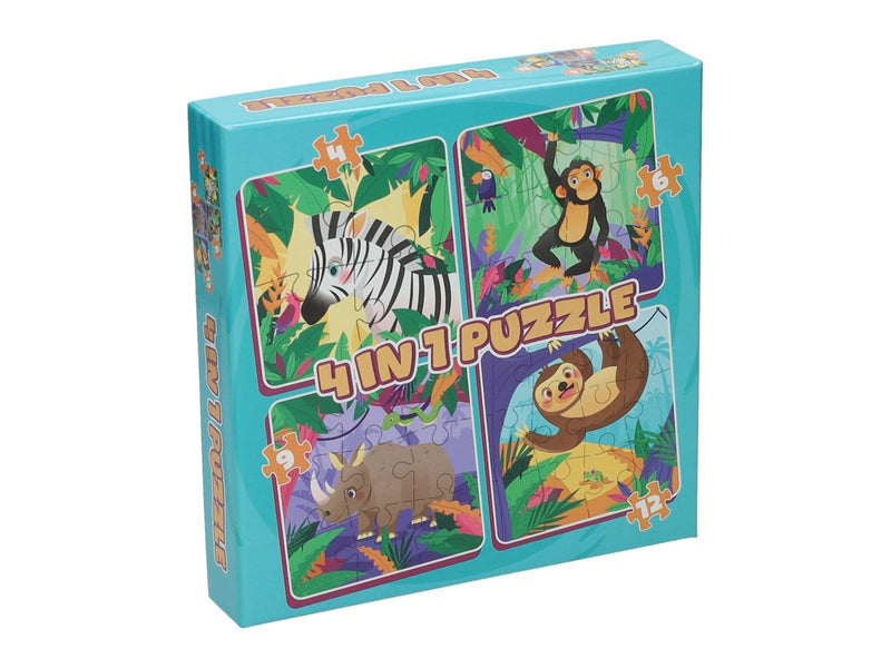 Wins Holland Jigsaw puzzle 4in1 - Forest animals 12 pcs. Boden