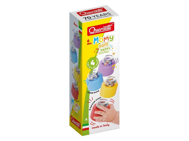 Quercetti Momy Soft - 18 weiche Bausteine, inkl. 2 mit Geräusch