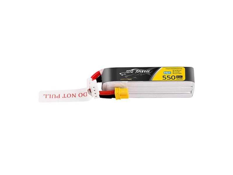 Gens ace &Tattu 3s 550mAh 95C 11.4V HV Lipo Battery with XT30 Plug Long-Pack Connector