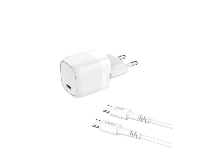 GEAR Charger 220V 1xUSB-C PD 20W White