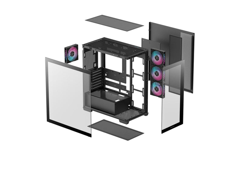 DeepCool Midi CG580 - 4F - Black - Gehäuse - Desktop - Schwarz