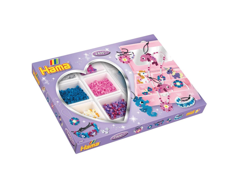 Hama Midi Bead Set Jewelry Making Purple 2400 pcs