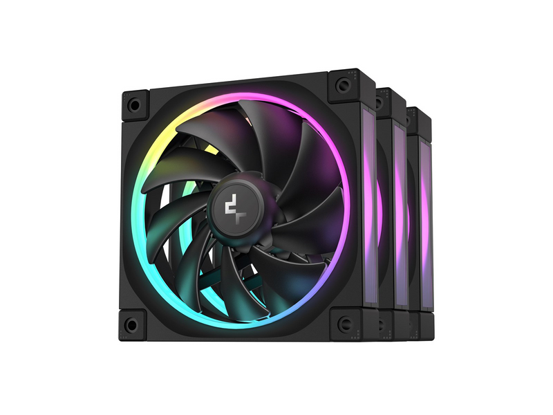 DeepCool FL12 3in1 (3-Pack) - Gehäuselüfter - 120mm - Schwarz mit RGB LED - 32 dBA