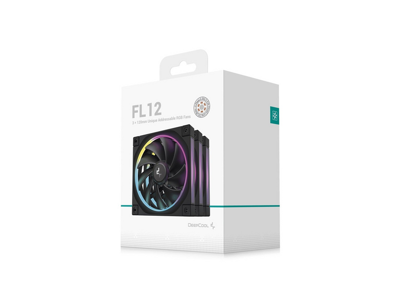 DeepCool FL12 3in1 (3-Pack) - Gehäuselüfter - 120mm - Schwarz mit RGB LED - 32 dBA