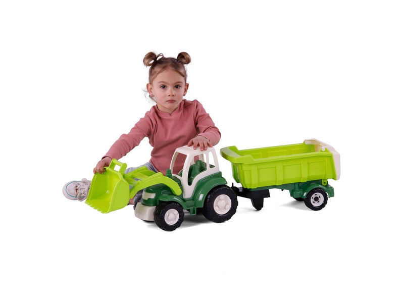 Cavallino Toys - Cavallino XL Tractor Green with Tipper Trailer 86.5cm