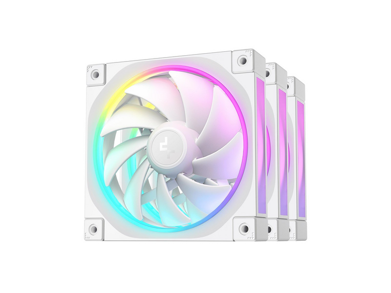 DeepCool FL12 3in1 White (3-Pack) - Gehäuselüfter - 120mm - Weiß mit RGB-Beleuchtung - 32 dBA