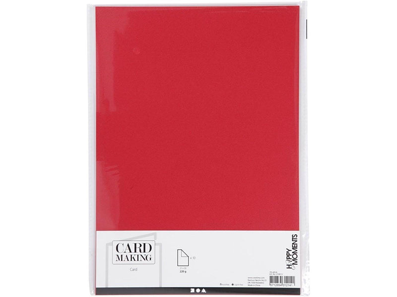 Creativ Company - Cardboard Red A4 220g 10 pcs.