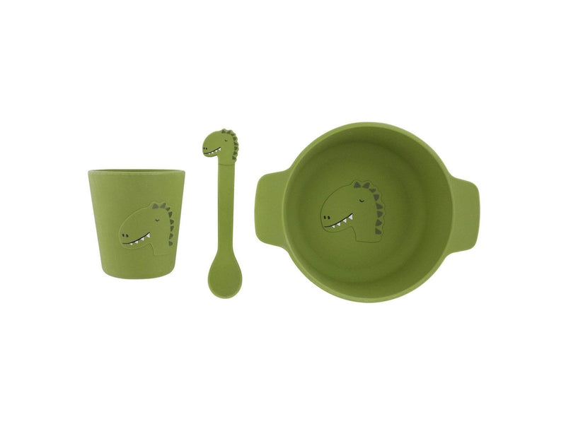 Trixie Silicone Baby Eating Set - Mr. Dino