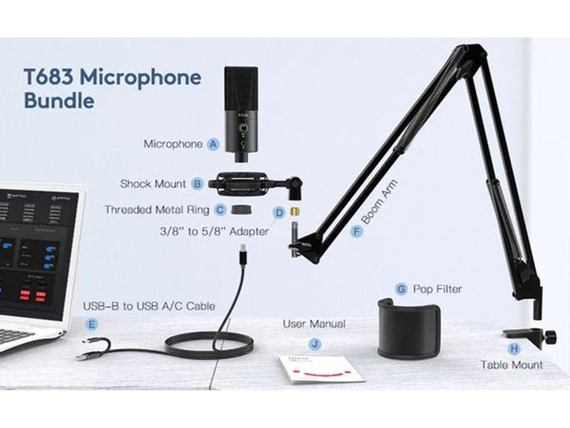 Fifine T683 USB Microphone Bundle